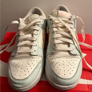 Nike Men's White and Light Pink Sneakers